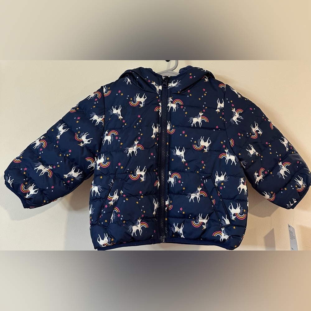 Jumping Beans Baby/Toddler Navy Unicorn Winter Puffer Jacket NWT Various…